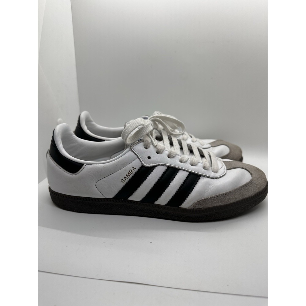 Adidas Samba Classic White Black Gum Sneakers Men's US 9 Leather Womens 10.5 EUC